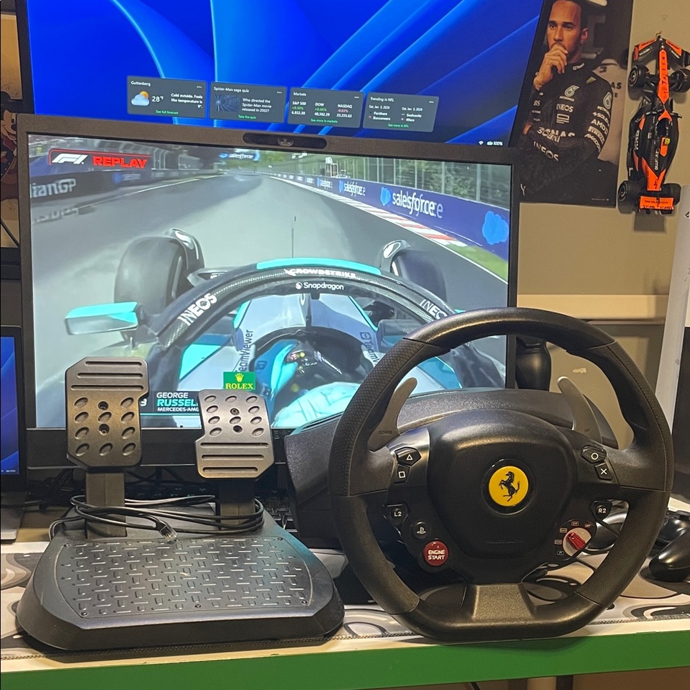 Ferrari Black Racing Wheel and Pedals